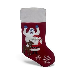 Rudolph the Red-Nosed Reindeer Christmas Stocking Santa Bumble Snow 18" red
